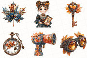 Steampunk Autumn Clipart, an Illustration by OK Design (Thumbnail 3 of 5)