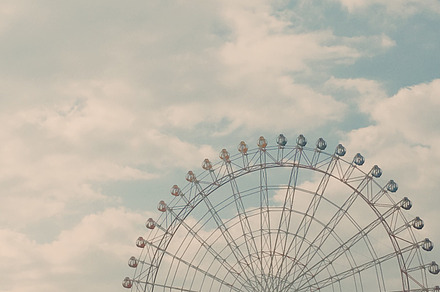 Ferris wheel with blue sky containing ferris wheel, sky, and retro preview 6