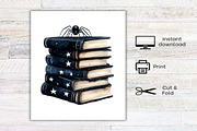 Watercolor Black White Halloween, an Illustration by Canvas Craft (Thumbnail 7 of 7)
