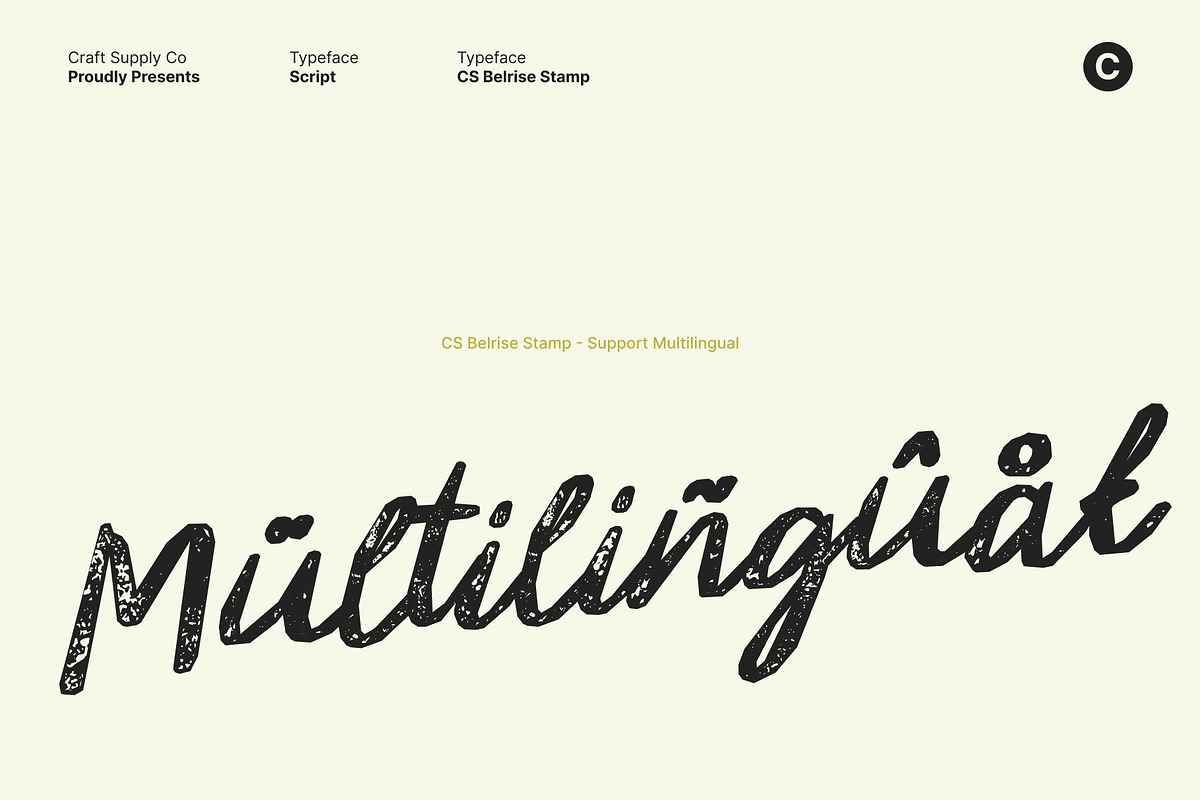 CS Belrise Stamp, a Script Font by Craft Supply Co. (Photo 7 of 8)