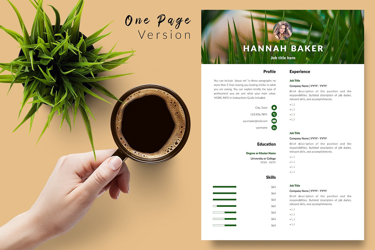 Creative CV Design / Resume - Hannah, a Resume Template by Templates Design Co. (Photo 2 of 17)