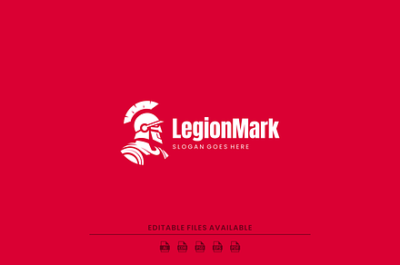 Bold Silhouette Spartan Logo Design