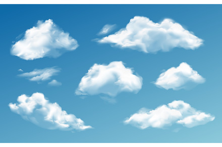 Realistic clouds. White 3d, an Illustration by Frogella