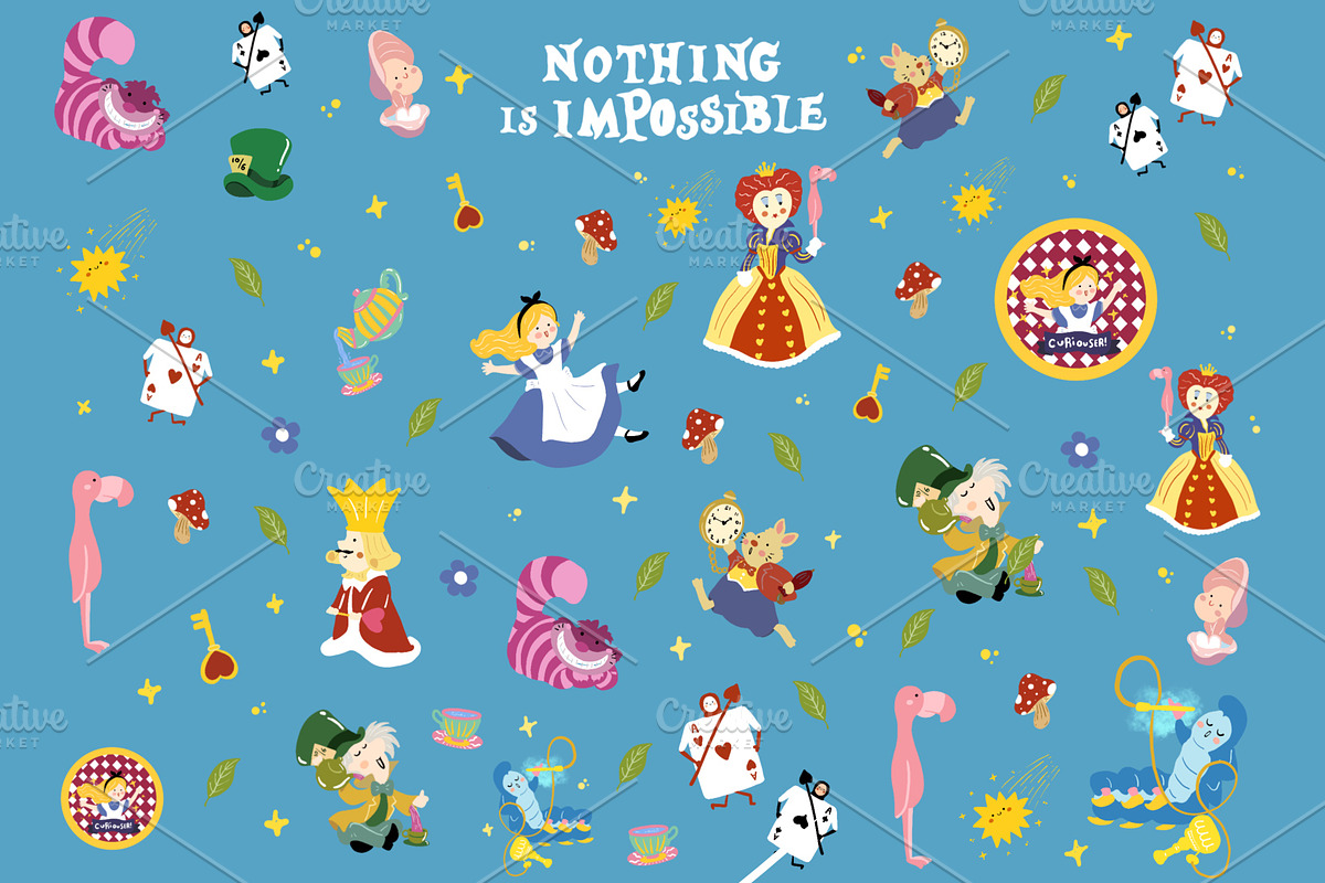 Alice in wonderland illustration set, a Decorative Illustration by Mussbolo Studio (Photo 1 of 3)