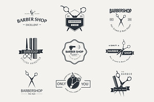 Barber Shop Logo Elements.