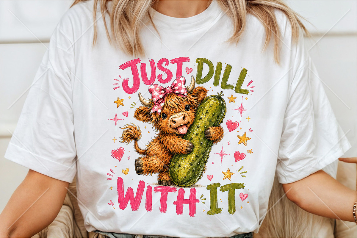 Just Dill with Pickle Highland Cow, a Seasonal Illustration by Canvas Craft (Photo 3 of 6)