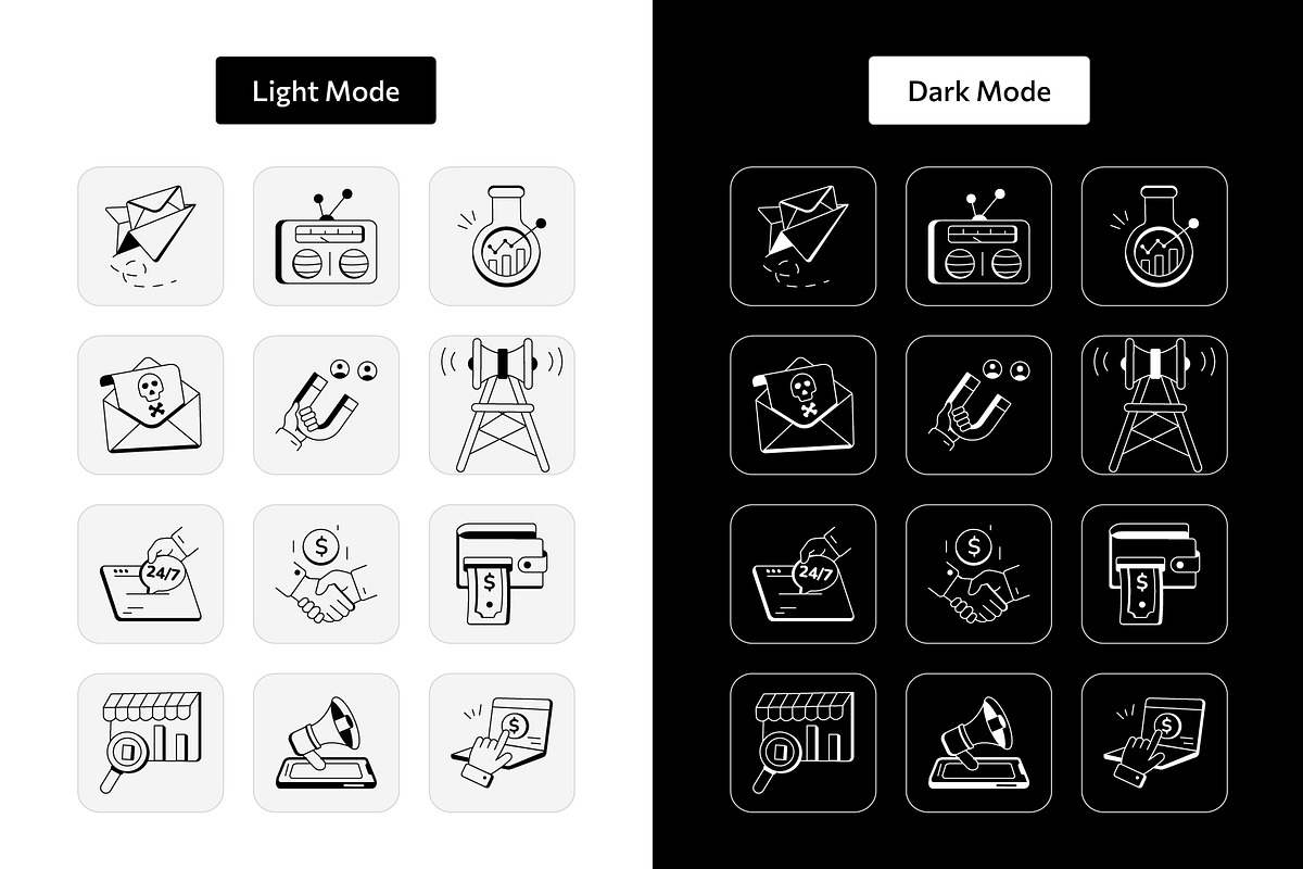Marketing Icons, an Outline Icon by Prosymbols (Photo 4 of 7)