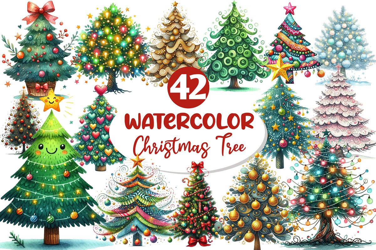 Doodle Christmas Tree Sublimation, an Illustration by Dream Creation (Photo 1 of 5)