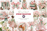 Watercolor Spring Clipart Bundle, an Illustration by CreationArt (Thumbnail 1 of 7)