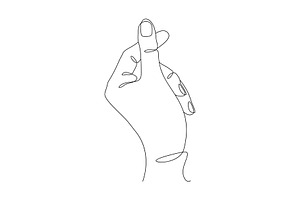 line doodle hand heart mini love
