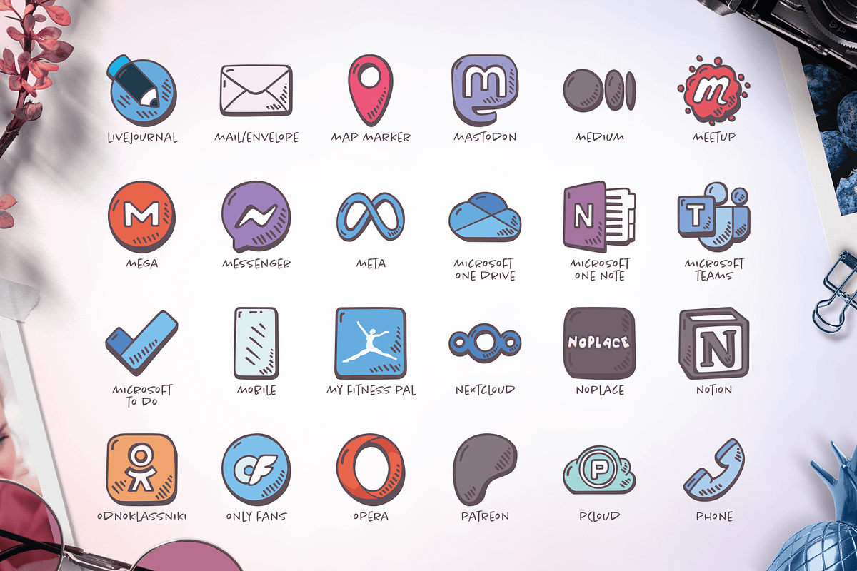 Hand-drawn Social Media Icons, a Solid Icon by Good Stuff No Nonsense (Photo 5 of 13)