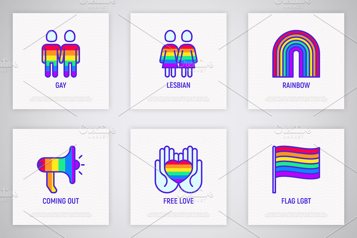 LGBT | 28 Icons Set, an Outline Icon by Alex Blogoodf (Photo 4 of 7)