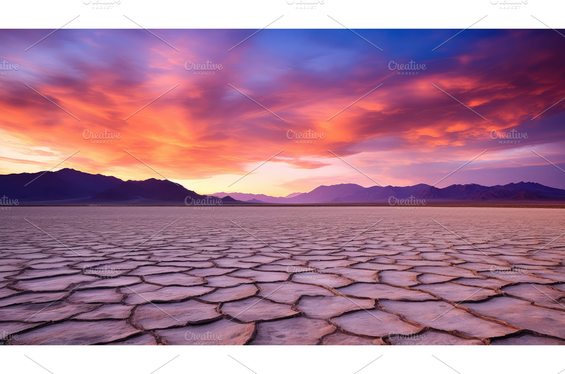 serene sunset dry lake ai generated, a Nature Photo by pikepicture