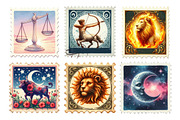 Zodiac Postage Stamp Clipart, an Illustration by Daily.Designs (Thumbnail 3 of 5)