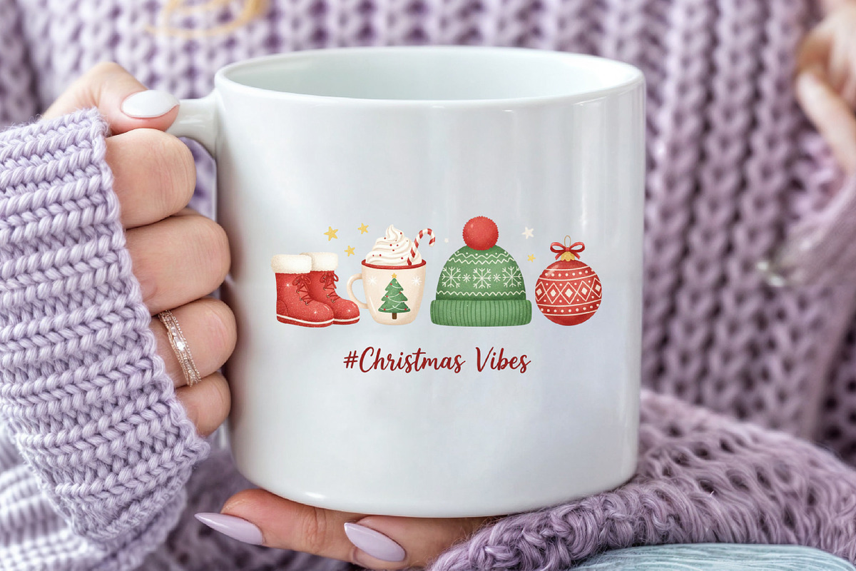 Christmas Vibes Cocoa Mug PNG, an Illustration by Craft Nest (Photo 5 of 6)