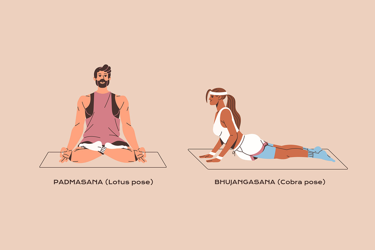 People in yoga poses, asanas set, a Sport Illustration by PaperTrident (Photo 8 of 12)