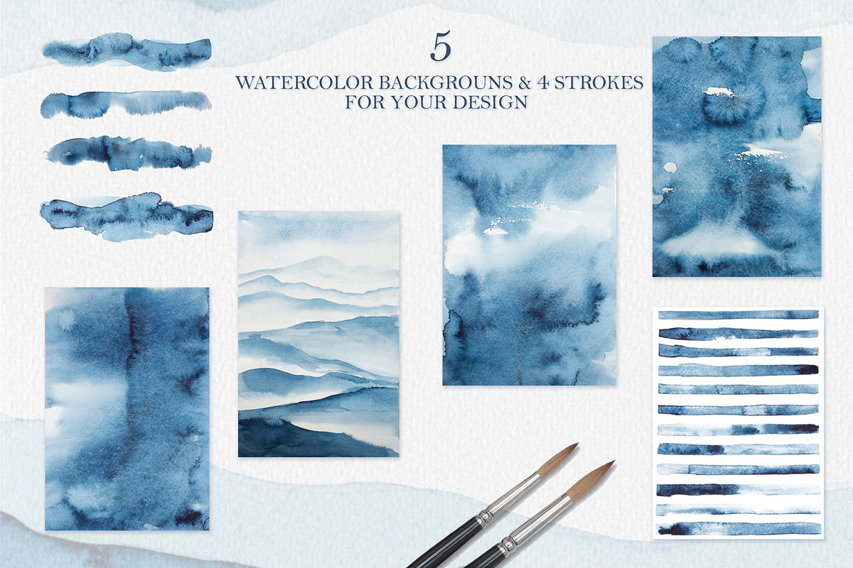 Watercolor landscapes and mountains, a Texture Illustration by Holovei (Photo 4 of 7)