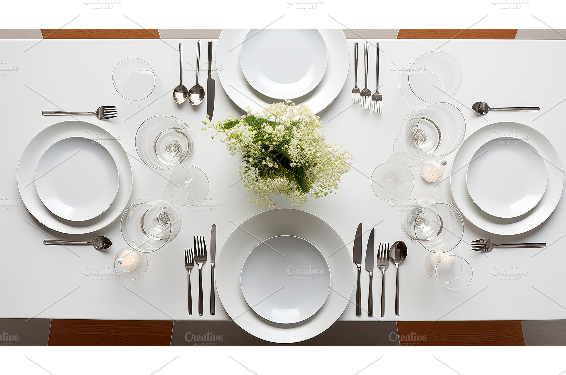 sleek round table top view ai, an Abstract Photo by pikepicture
