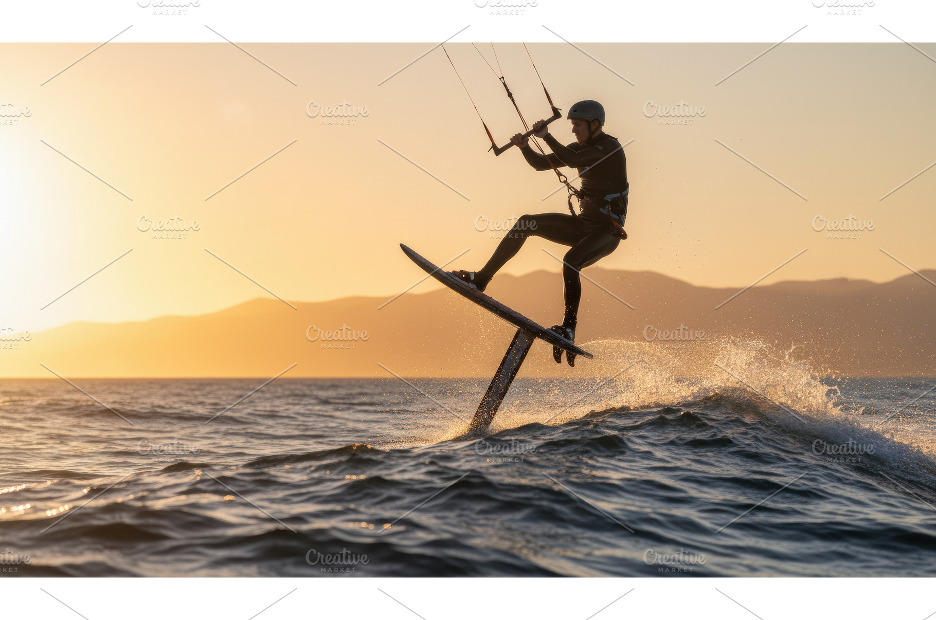 Kitesurfer on a hydrofoil board, a Sports & Recreation Photo by Igor Tichonow