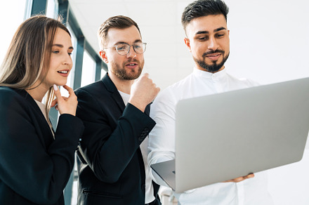 Three employees of the company, a Photo by borodai94