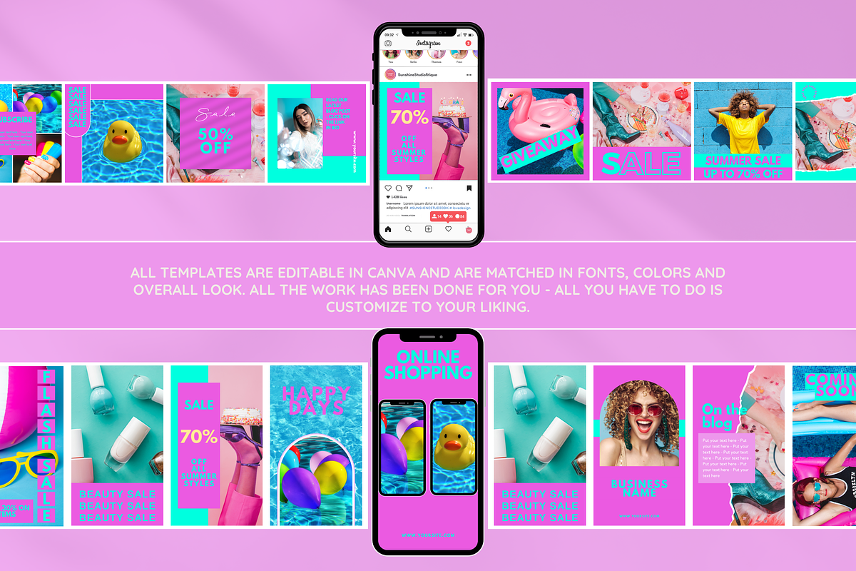 Purple & Blue Instagram Templates, a Social Media Template by SunshineStudioBoutique (Photo 9 of 10)