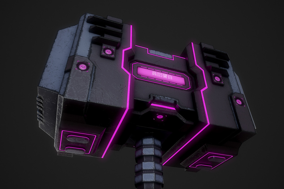 Cyberpunk Hammer, an Object 3D Model by Midgardians (Photo 5 of 10)