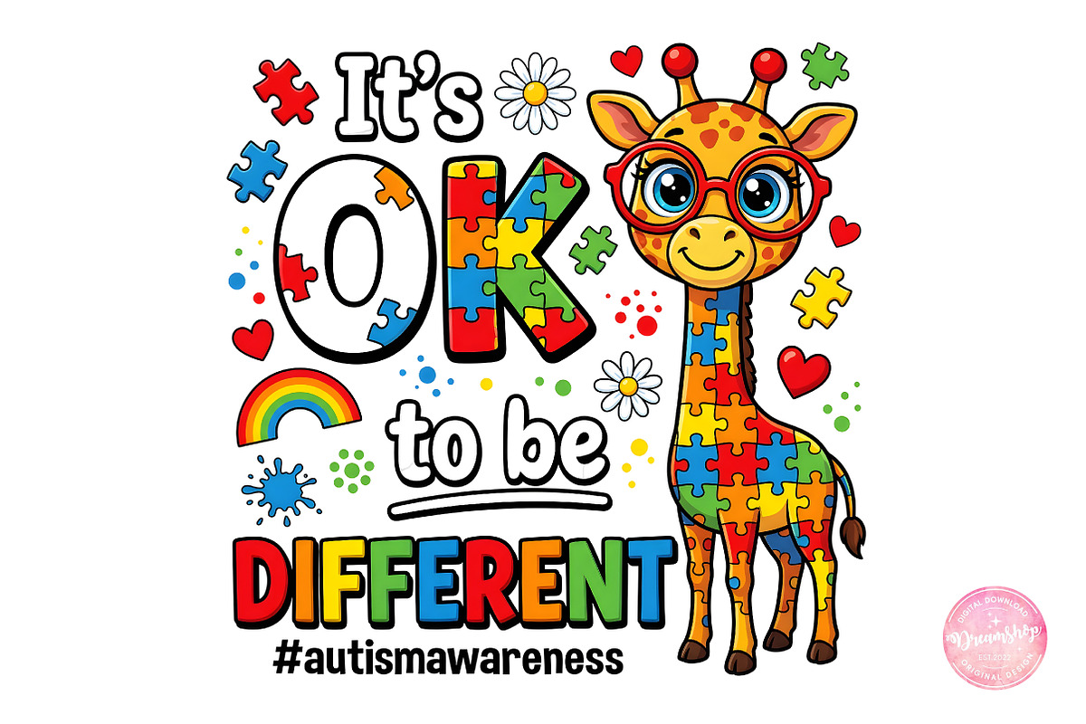 Its Ok to Be Different Autism Awaren, an Illustration by CreationArt (Photo 1 of 5)