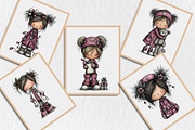 Whimsical Christmas Nurse Girls Clip, a Seasonal Illustration by Rose Art (Thumbnail 6 of 6)