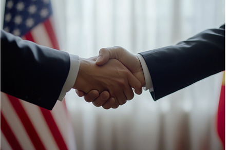 Diplomatic handshake in formal, a Business Photo by Lermont51