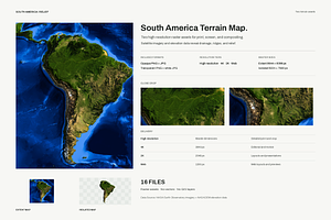 South America Terrain Relief Map