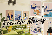 FRENCH MOODS - Art Prints Collection, a Background Graphic by lerinartstudio (Thumbnail 1 of 11)