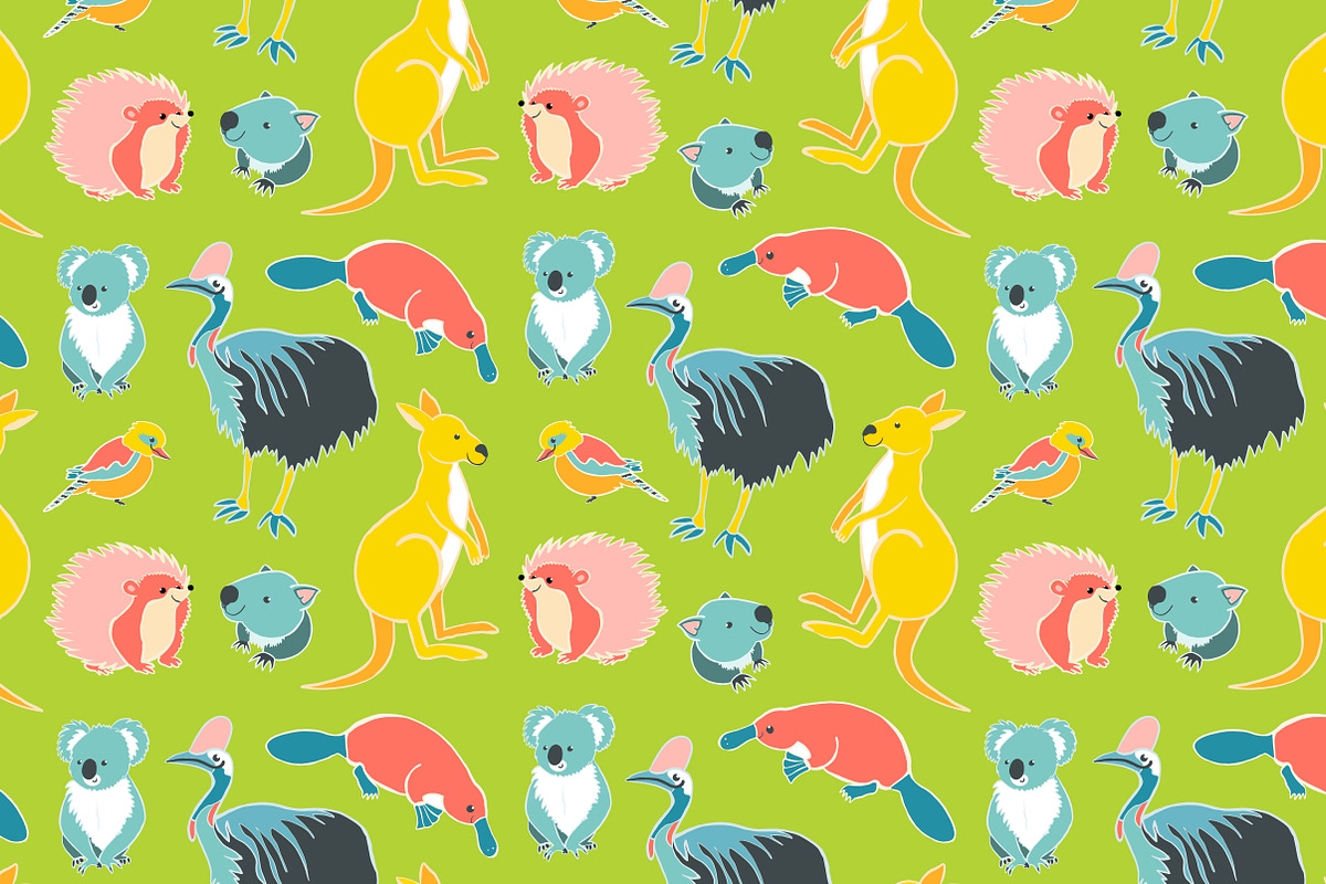 Aussie Animals Seamless Pattern, a Pattern Graphic by Painted Puffin Creative (Photo 5 of 5)