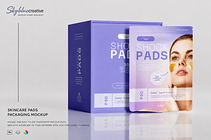 Facial Sheet Mask Packages Mockup, an Advertising Mockup by skybluecreative