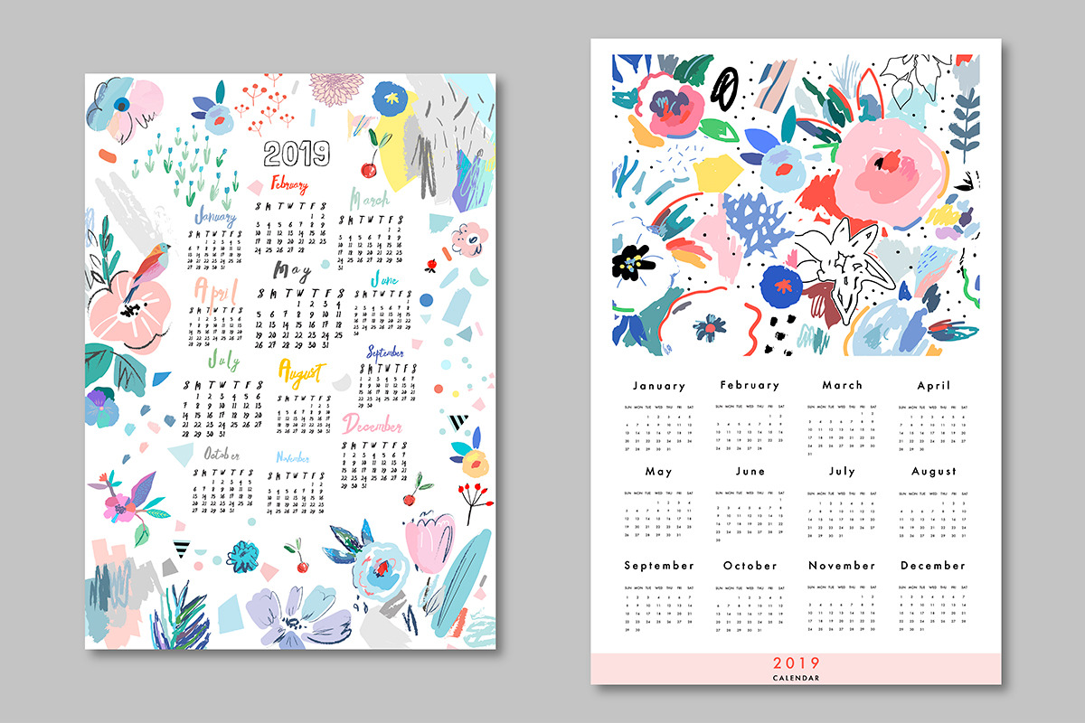 2019 calendars + planners, a Stationery Template by Lera Efremova (Photo 6 of 13)