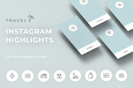 TRAVEL - instagram highlights, a Social Media Template by Digital Breath templates