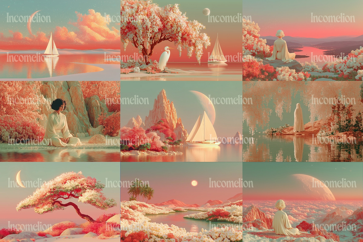 60 Peaceful Serenity Illustrations, a Decorative Illustration by Incomelion (Photo 5 of 11)