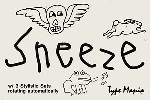 Sneeze TM – True Scribble, a Handwritten Font by Type Mania