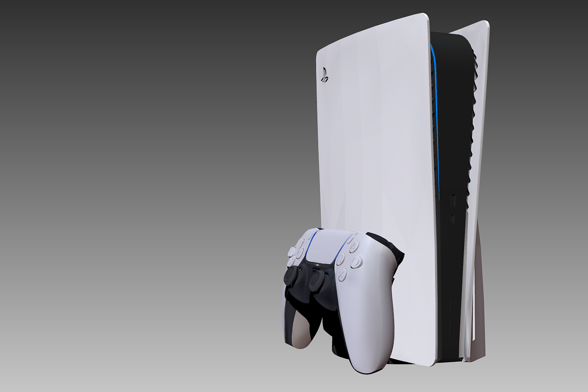 PLAYSTATION 5 + DUALSENSE low-poly, an Object 3D Model by 2$ SHOP (Photo 1 of 7)