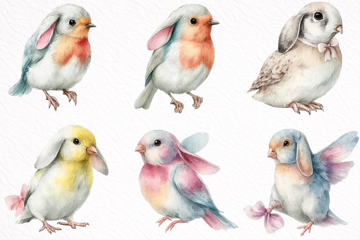 Watercolor Spring Birds Clipart, an Illustration by DreamArtGraphic (Photo 3 of 8)