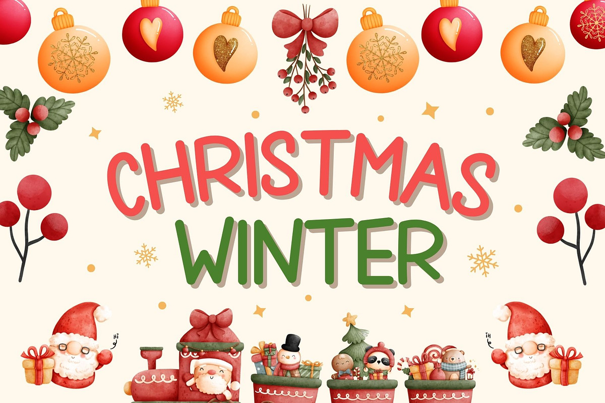 Christmas Winter Font, a Handwritten Font by MyFontsShop (Photo 1 of 9)