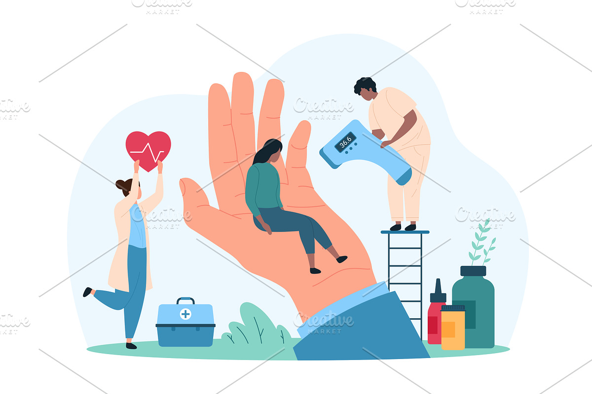 Health insurance doctor services, a Person Illustration by Flashvector