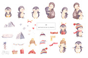 PENGUINS clipart. Watercolor, an Animal Illustration by OlliArtDesign (Thumbnail 2 of 5)