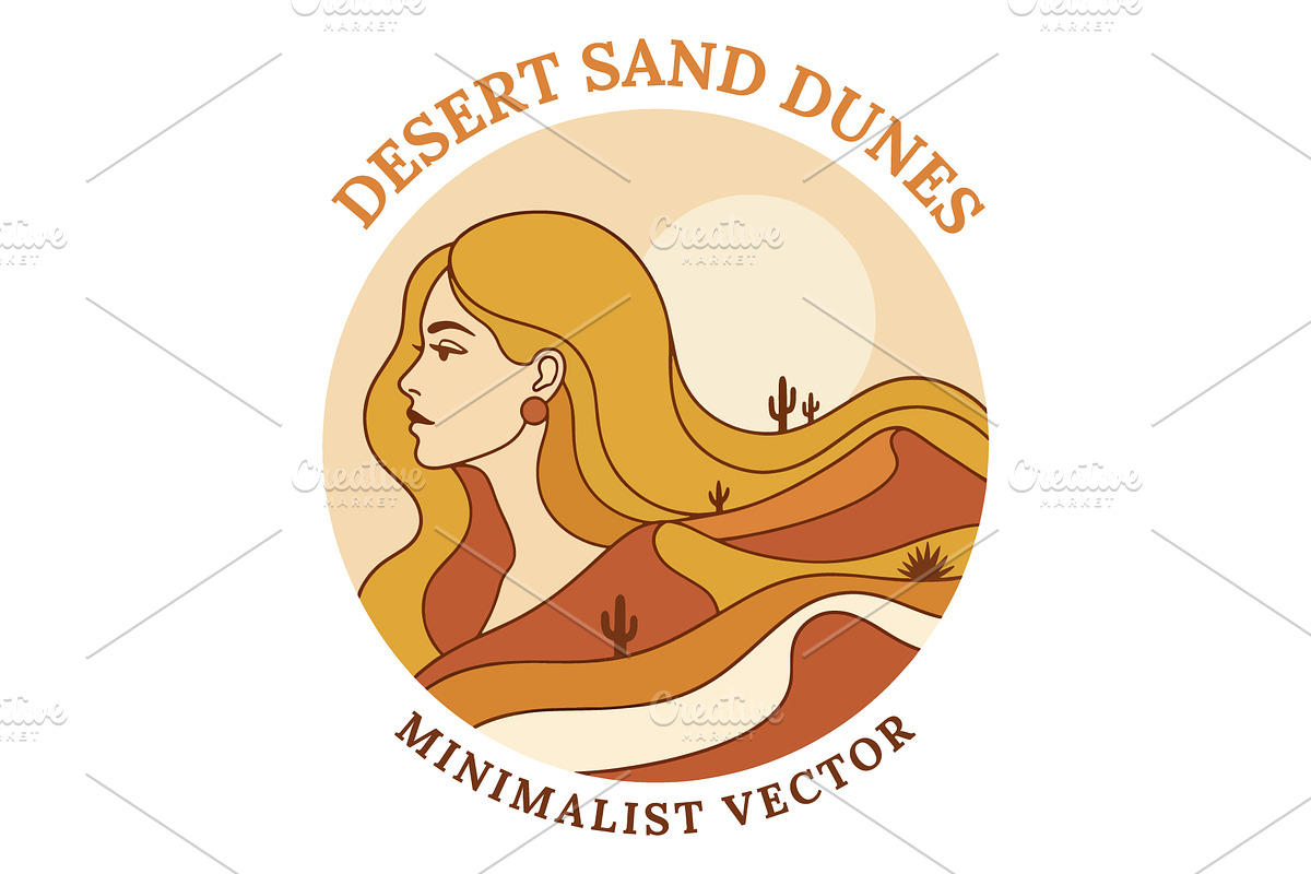 Woman's profile desert sand dunes, a Decorative Illustration by nandinigraphics (Photo 2 of 3)