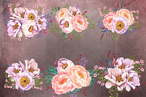 Tea Time Watercolor Floral Clipart