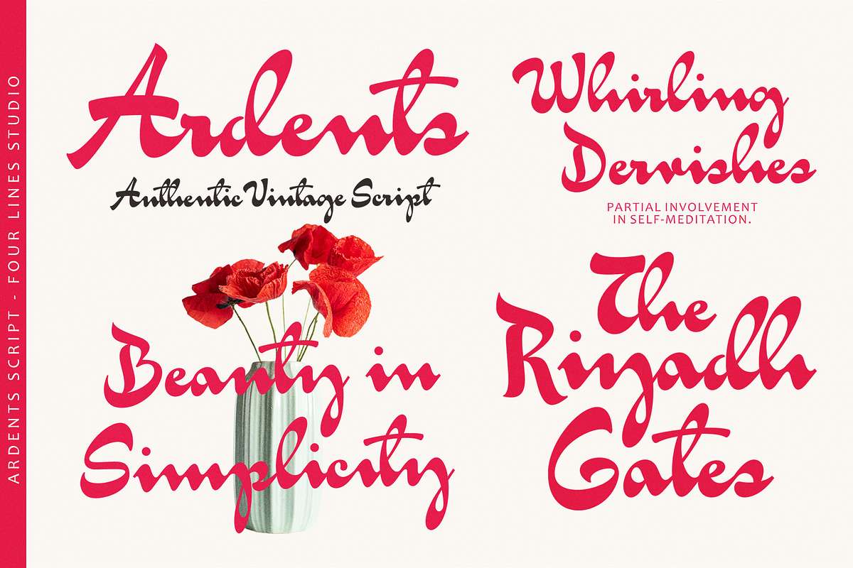50% Ardents – Vintage Font Script, a Script Font by Four Lines Std. (Photo 9 of 9)