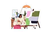 Artists drawing pictures, making art, a Person Illustration by PaperTrident (Thumbnail 2 of 7)
