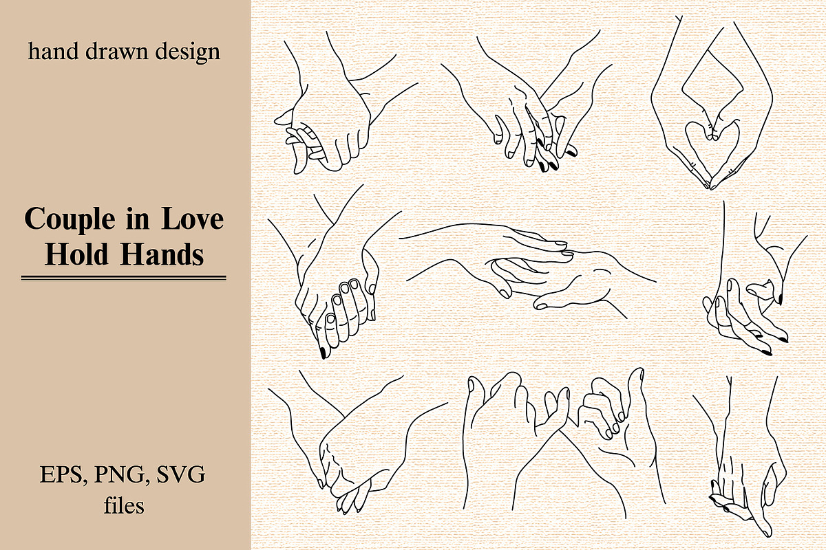 Couple in love hold Line art, an Illustration by Live line