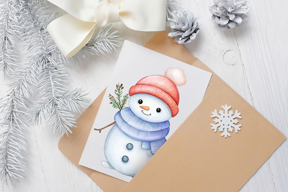 Christmas Watercolor Clipart Png, a Seasonal Illustration by ekossa_art (Photo 6 of 8)