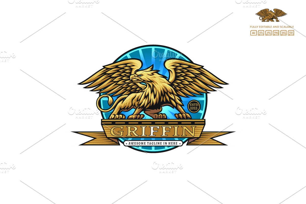 Griffin Illustration Logo, a Branding & Logo Template by Kongstones_std (Photo 1 of 4)