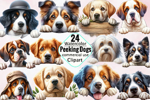 Peeking Dog Breed  Sublimation Clipa, an Illustration by SVGArt